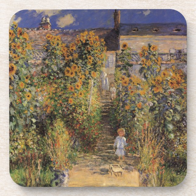 Posavasos El jardín del artista en Vetheuil por Claude Monet (Frente)