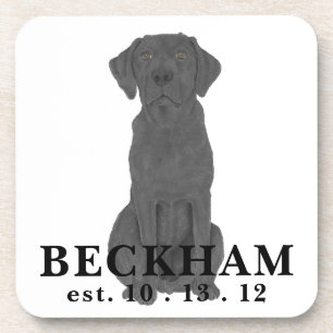 Posavasos El labrador negro personalizado