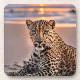 Posavasos El leopardo en la playa