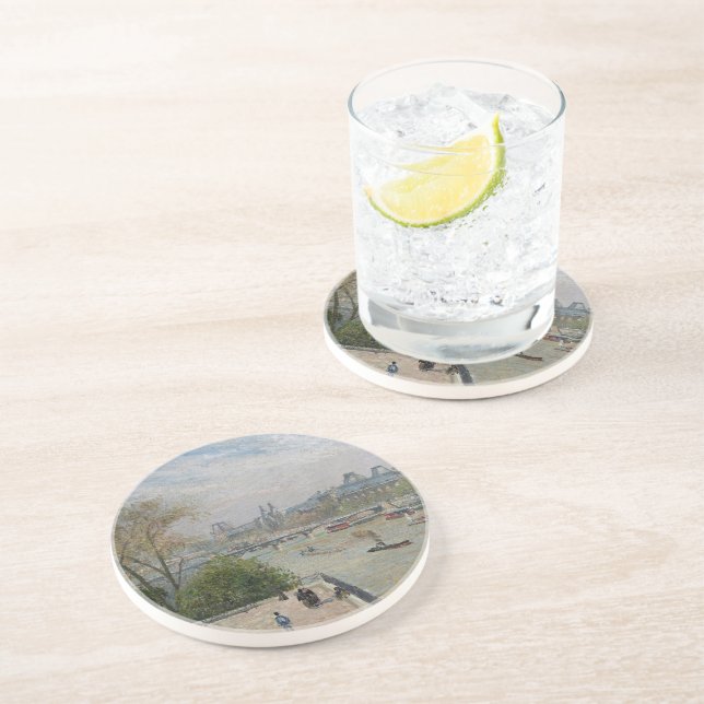 Posavasos El Louvre, la primavera de Camille Pissarro (Lado)