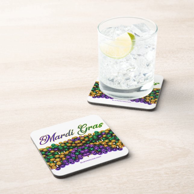 Posavasos El Mardi Gras de SlipperyJoe's Bead Necklaces púrp (Lado Derecho)