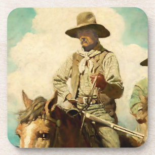 Posavasos El Marshal Enjuto Arte Occidental por NC Wyeth
