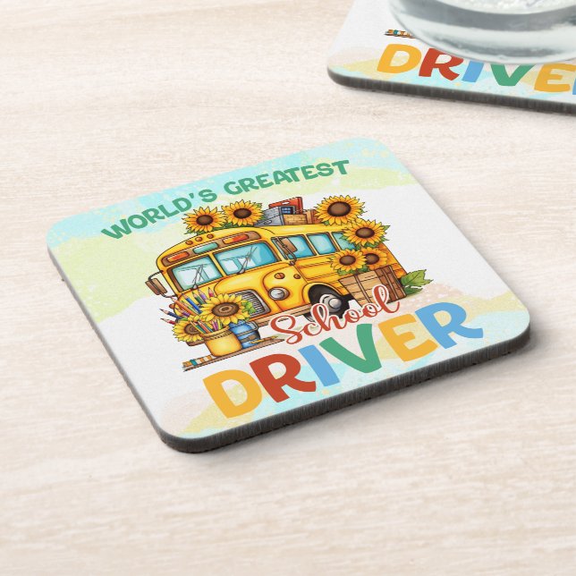 Posavasos El mejor conductor de autobús escolar del mundo (Lado Izquierdo)
