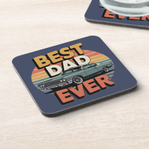 Posavasos El Mejor Papá Retro Vintage Auto Musculoso Verde T