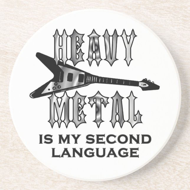 Posavasos El metal pesado es mi segunda lengua (Frente)
