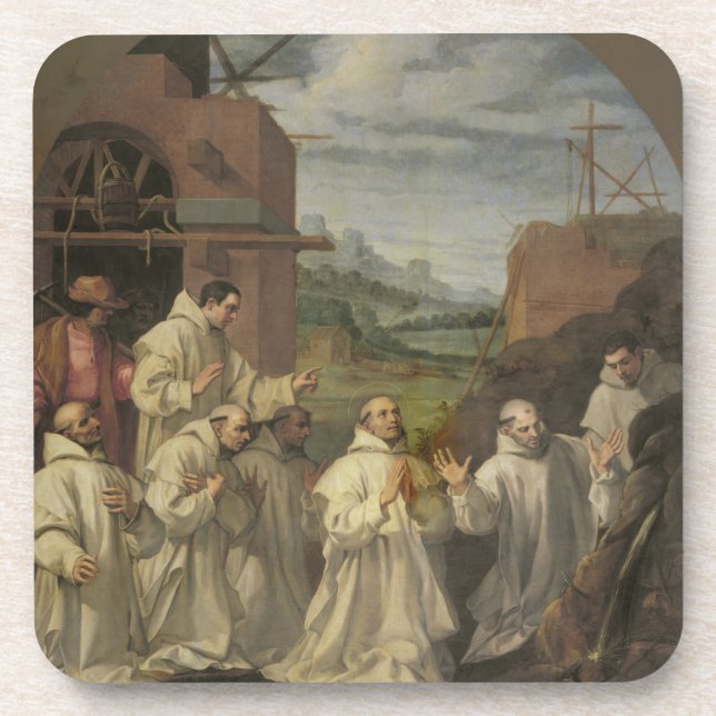 Posavasos El milagro del agua que salta de una piedra (Frente)