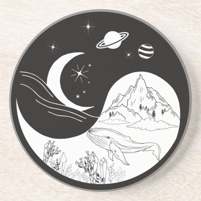 Posavasos El místico celeste Yin Yang significa amor  (Frente)