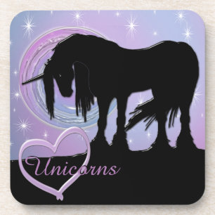Posavasos El místico unicornio negro (Pastel Swirl)