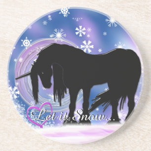 Posavasos El místico unicornio negro (Que nieve)