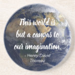 Posavasos El mundo es una cita inspiradora de lienzo<br><div class="desc">El mundo no es más que un lienzo para nuestra imaginación -cita inspiradora de Henry David Thoreau.</div>
