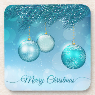 Posavasos El navidad azul elegante adorna el práctico de