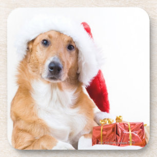 Posavasos El navidad persigue con la asta y los regalos