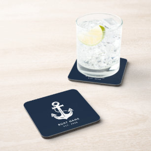 Posavasos El nombre de tu barco Ancla Azul 