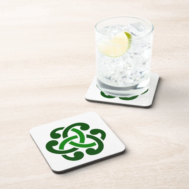 Posavasos El nudo celta verde oscuro (Lado Derecho)