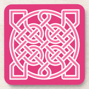 Posavasos El nudo del marinero celta, rosa y blanco de la fu