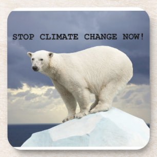 Posavasos ¡El Oso Polar Detenga El Cambio Climático Ahora!