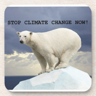 Posavasos ¡El Oso Polar Detenga El Cambio Climático Ahora!