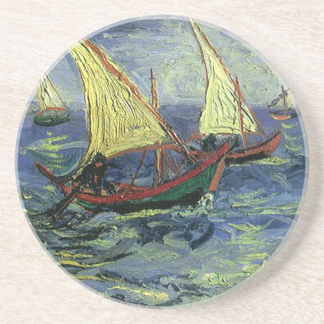 Posavasos El paisaje marino de Saintes Maries por Vincent va (Frente)