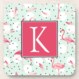 Posavasos El pájaro del flamenco con las plumas el añade