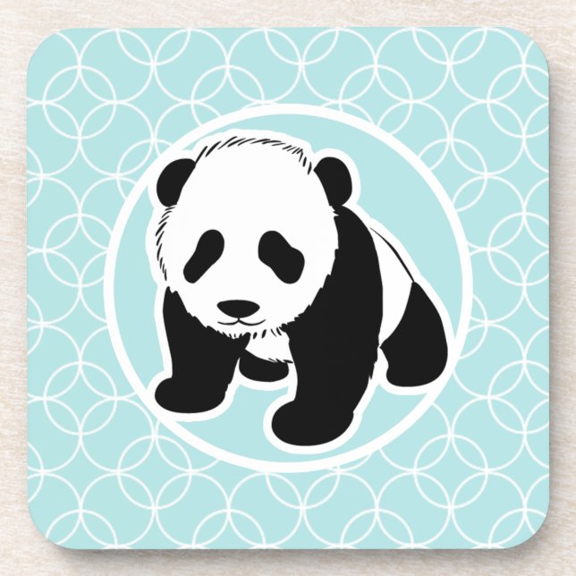 Posavasos El Panda lindo en los Círculos Azules para bebés (Frente)