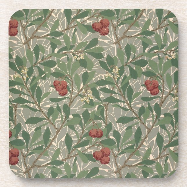 Posavasos El papel pintado del "Arbutus" diseñó por la tela (Frente)