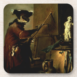 Posavasos El pintor del mono, 1740 (aceite en lona)