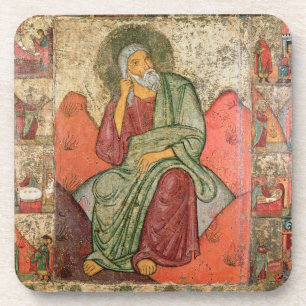 Posavasos El profeta Elías, escuela de Pskov (el panel)