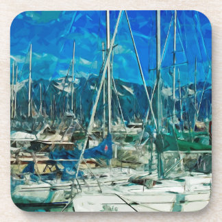 Posavasos El puerto de Seward Alaska Resumen Impresionismo