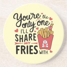 Posavasos El que voy a compartir mis papas con divertidos Sa