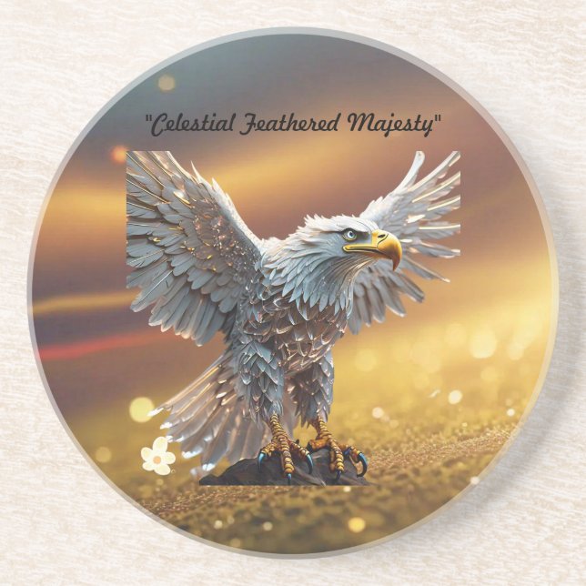 Posavasos "El resplandor de cristal celeste del águila" (Frente)
