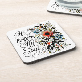 Posavasos Él restaura mi alma floral
