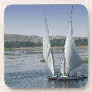 Posavasos El río Nilo y barcos de vela utilizados como