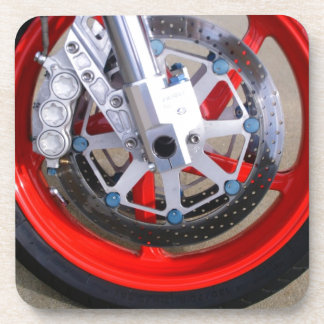 Posavasos El rojo de la rueda de la motocicleta de las