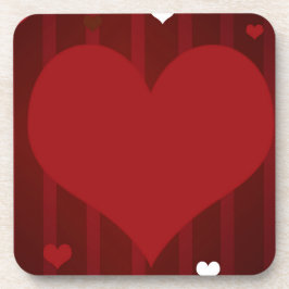 Posavasos El rojo romántico y blanco me aman el corazón San 