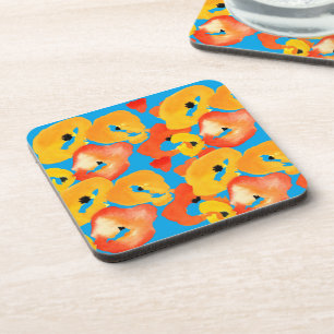 Posavasos El rojo y el naranja adornan el arte floral