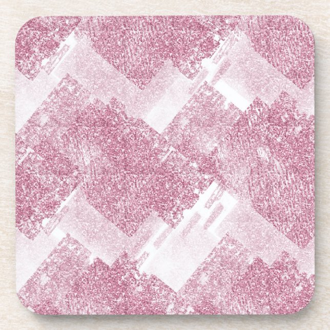 Posavasos El rosa brilla sobre el blanco. (Frente)