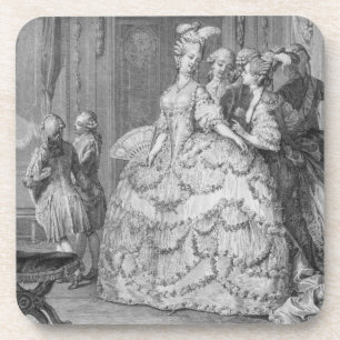 Posavasos El Señora-en-Esperar de la reina, grabado por P.A
