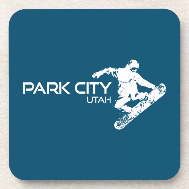 Posavasos El Snowboarder de Park City Utah (Frente)
