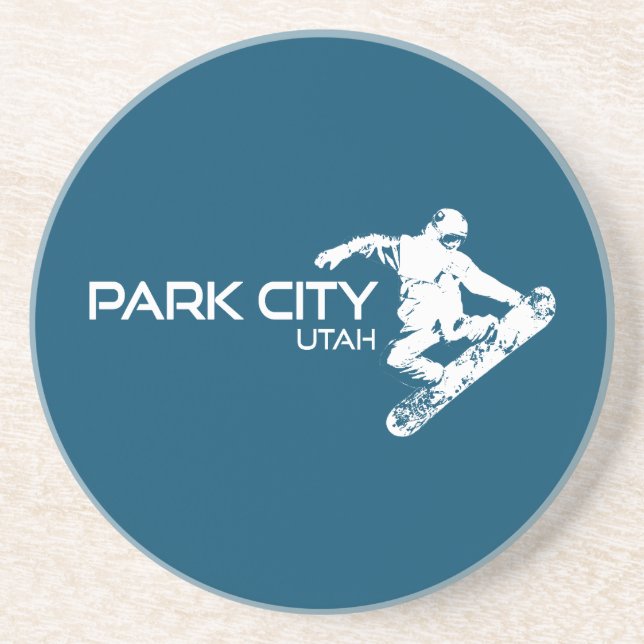 Posavasos El Snowboarder de Park City Utah (Frente)