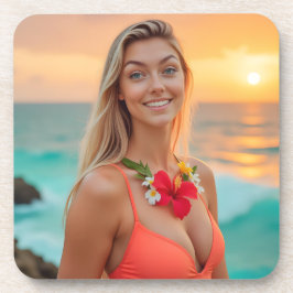 Posavasos El susurro oceánico de Helena: un plástico Getaway