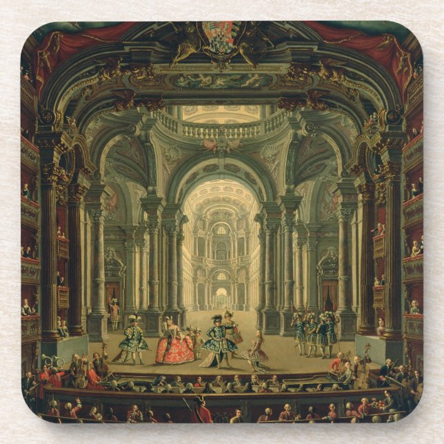 Posavasos El Teatro Reale en Turín (aceite en lona) (Frente)