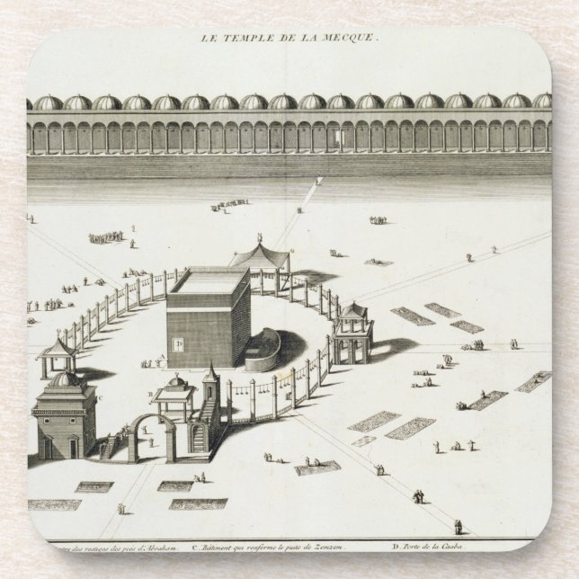 Posavasos El templo de La Meca (grabado) (Frente)