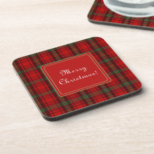 Posavasos El verde negro rojo acogedor juega la Feliz Navida