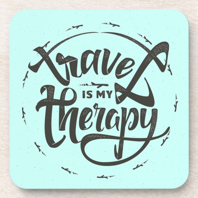 Posavasos El viaje es mi terapia (Frente)