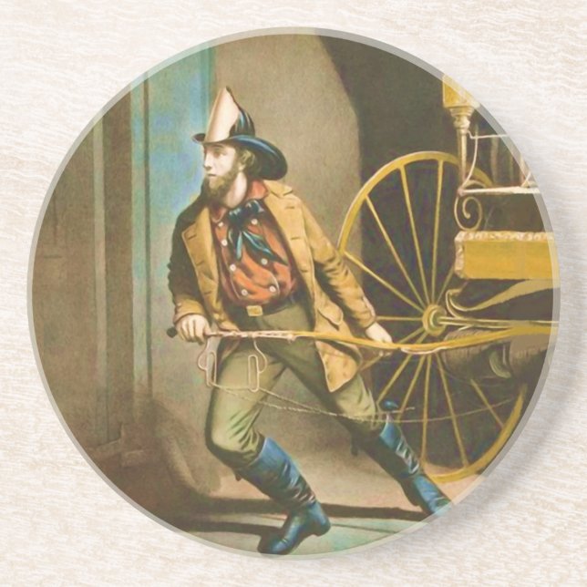 Posavasos El viejo bombero estadounidense estilo 2 (Frente)