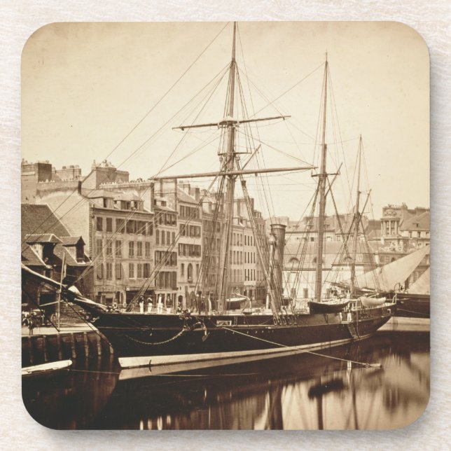 Posavasos El yate imperial "La Reine Hortense" en Le Havre (Frente)