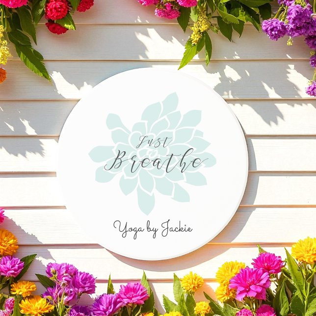 Posavasos El Yoga Verde Respira la Flora Blanca (Subido por el creador)