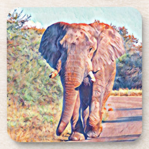 Posavasos elefante acuarell