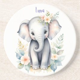 Posavasos Elefante bebé floreciente