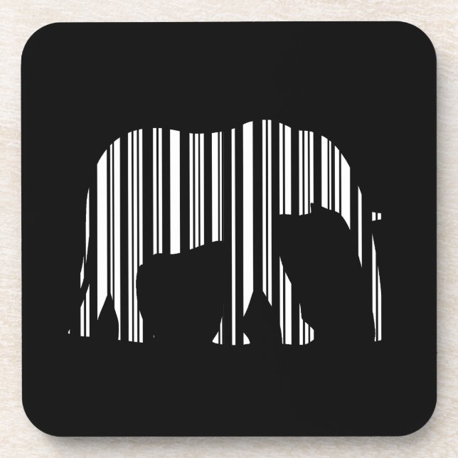 Posavasos ELEFANTE CÓDIGO DE BARRAS Patrón de código de barr (Frente)